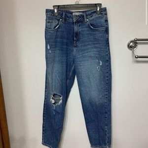 Light wash Denim High-wasited Mom Jean